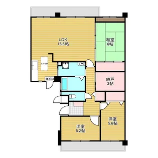 伏尾台A団地参号棟【1階】の間取り