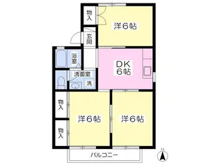 タウン・ハピネスA【2階】の間取り