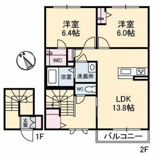 シャーメゾンガーデンズK C棟【2階】の間取り