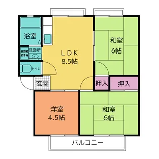 サンシティ住吉【2階】の間取り