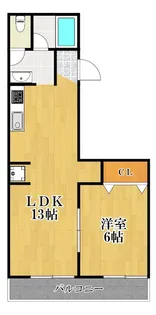 ロイヤルメゾン岸谷【1階】の間取り