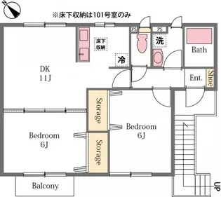 第2大楽地ハイツ【2階】の間取り