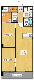 サンハイツ佐伯【4階】の間取り