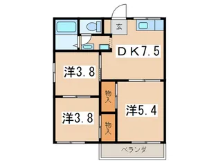 マリーノエル綾瀬B【2階】の間取り