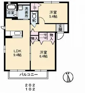 グレースT A棟【1階】の間取り
