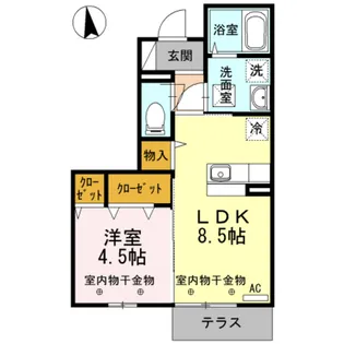 セジュール・エー【1階】の間取り