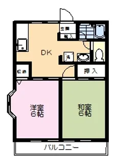 ルネス栗谷【1階】の間取り