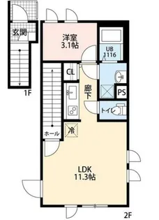アムール Clef 3【2階】の間取り