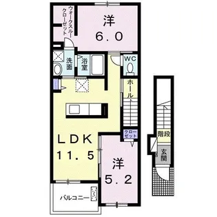 サクラ ヴィレッジ クルメ II【2階】の間取り