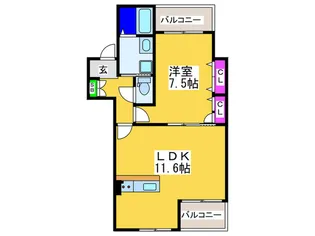 メゾン玉造【1階】の間取り