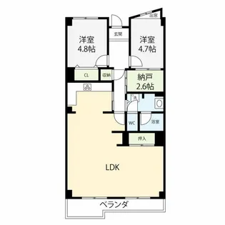 厚木セントラルハイツ【5階】の間取り
