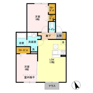 リバーハイツ【1階】の間取り