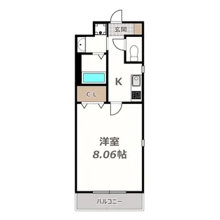 ウエストコクーン阿倍野【2階】の間取り