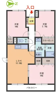 ウエスト・ヴァレー【2階】の間取り