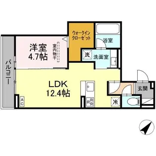 ディーシャンブル富田【2階】の間取り
