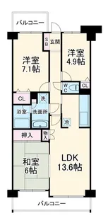 クレドール宮前平【4階】の間取り