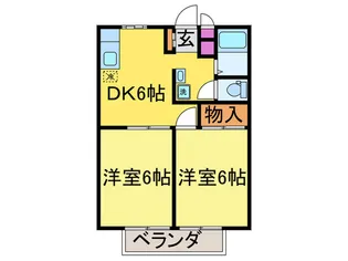 光ハイツB【2階】の間取り