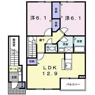 ラシーヌI【2階】の間取り