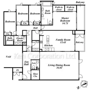 The Manor Nishi-Azabu【3階】の間取り