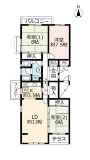 UR藤沢台第三【1階】の間取り