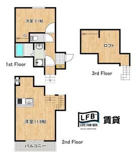 LFB APARTMENT緑町【2階】の間取り