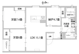 アトリアB【2階】の間取り