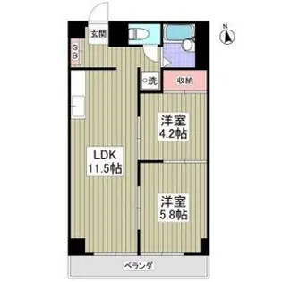 竹林マンションII【3階】の間取り
