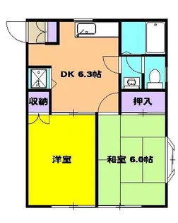 フラットミカミB【2階】の間取り