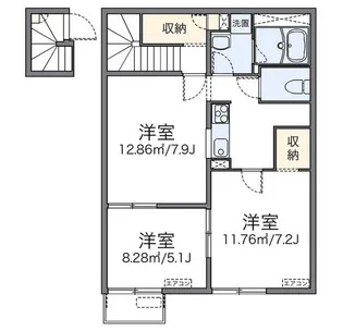 レオパレスウィステリア【2階】の間取り