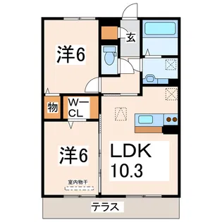ディアコート宙【1階】の間取り