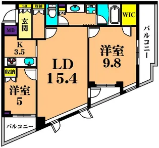 パシフィックレジデンス目黒本町【5階】の間取り