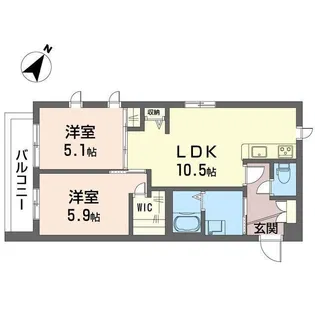 オータムガーデンA【2階】の間取り