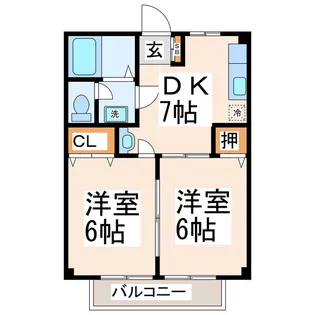スカイハイツ菊陽【1階】の間取り