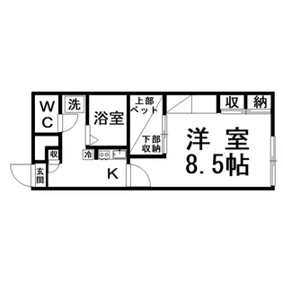 レオパレス鳥取分岐【1階】の間取り
