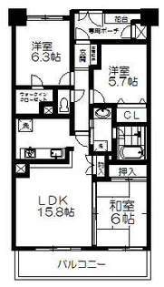 ライオンズマンション通町【4階】の間取り