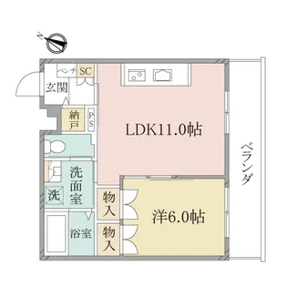 (シニア限定)へーベルヴィレッジ鶴間~クレサングリュ~【2階】の間取り