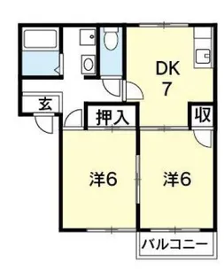 ヴィラ・コート沖洲【2階】の間取り