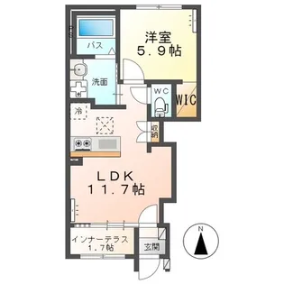 ルミナスコート【1階】の間取り