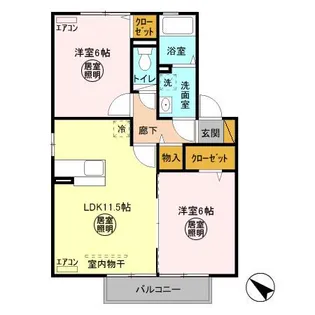 ソフィアガーデンアイビー【1階】の間取り