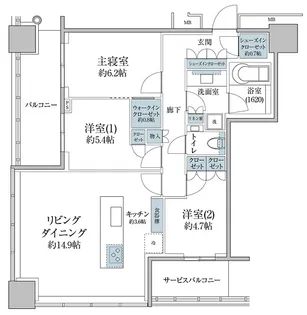 東京都港区浜松町2【マンション】の間取り