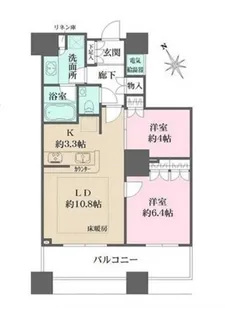 ザ・パークハウス西新宿タワー60【6階】の間取り