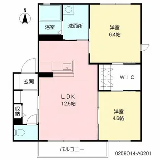 グランディール木原【2階】の間取り