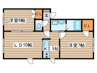 ノ-ブルパレス【2階】の間取り