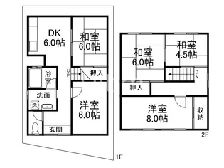 京都府京都市伏見区深草善導寺町【一戸建】の間取り