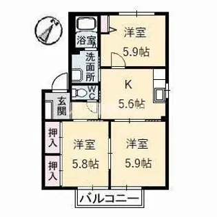 シャーメゾンリラフォート【2階】の間取り