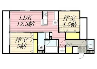 2LDKの間取り画像