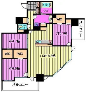 大宮スカイ&スクエア ザ・タワー【22階】の間取り