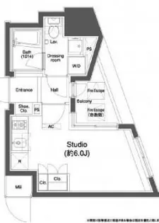 プラウドフラット白金高輪【6階】の間取り