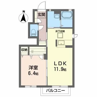 メゾンオーエス【1階】の間取り