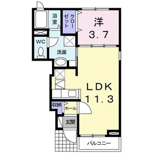 メビウス鏡IV番館【1階】の間取り